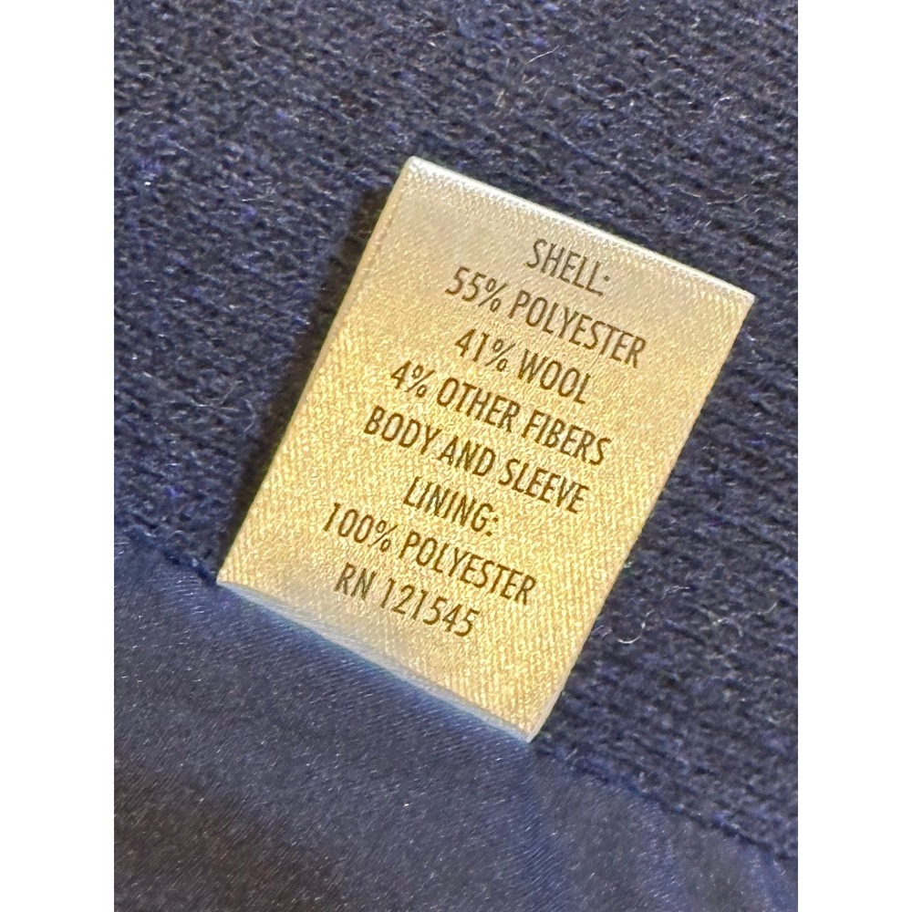 Jos. A. Bank Mens Wool Blend Car Coat XL Gray Navy Blue Mock Neck Layered Jacket - Picture 8 of 10